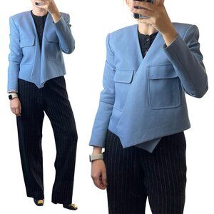 TIBI Draped Front Cropped Blazer Art Deco Jacket \\ 6